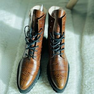 Freda Salvador Emi Lug Combat Boot - Size 9